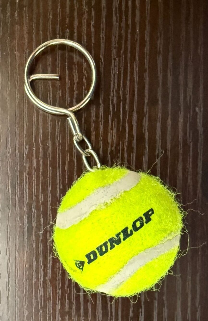 DUNLOP Tennis Ball Keychain Keyring ~ 1.5 Inches Diameter